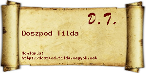 Doszpod Tilda névjegykártya